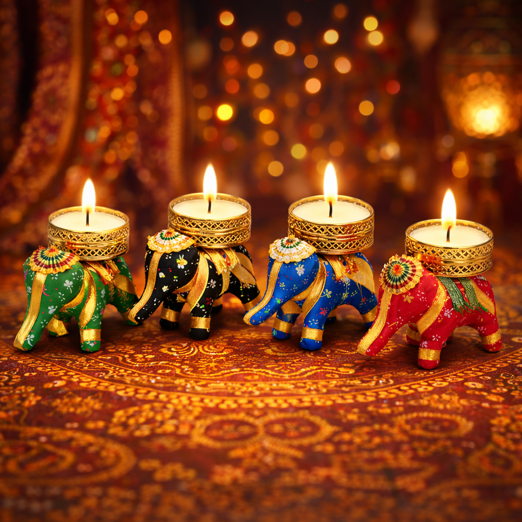 Royal Elephant Tealight Candle Holder
