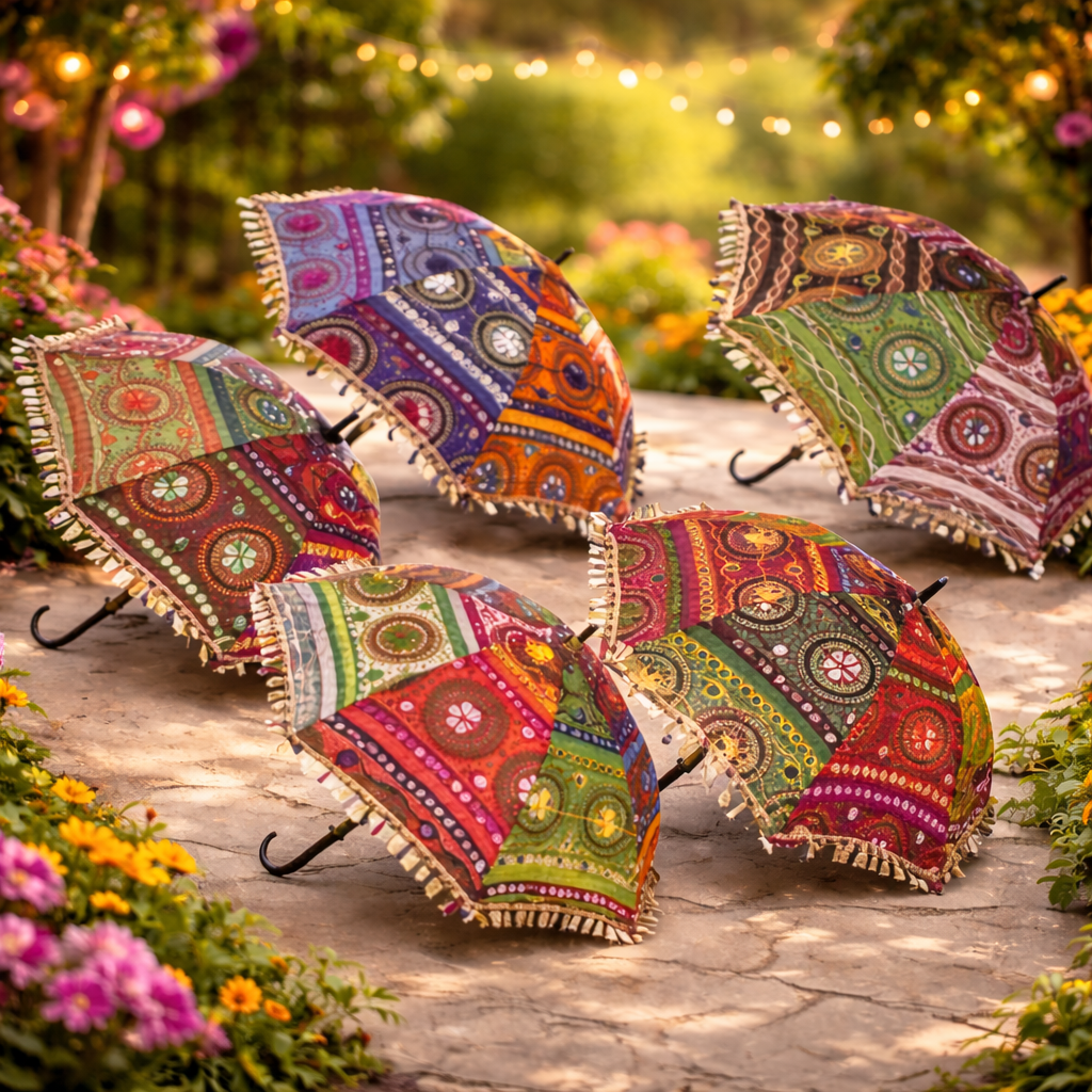 Handcrafted Patchwork Umbrella-Pack of 5